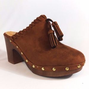💞 Olive Street  Clogs Cognac High Heel  